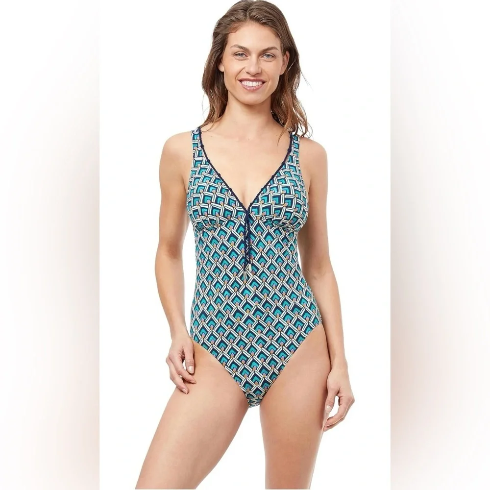 Profile by Gottex Women's Standard Masquerade V-Neck One Piece